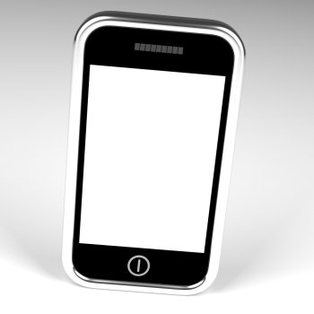 Blank Smartphone Screen With White Copyspace And White Background. Blank Smartphone Screen With White Copyspace
