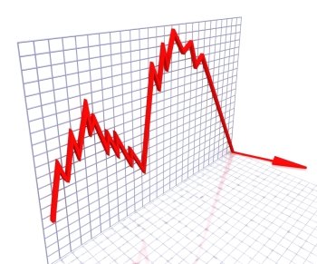 Red Graph Showing Sales Or Profit