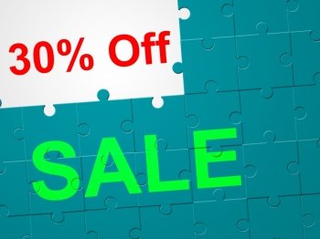 Thirty Percent Off Indicating Closeout Discount And Sales