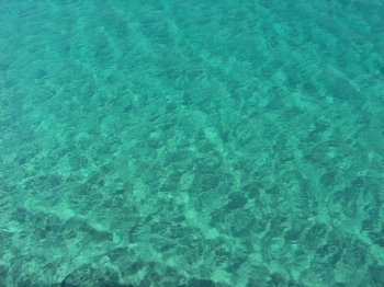 Crystal clear blue sea in the Aegean sea
