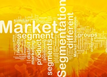 Background concept wordcloud illustration of market segmentation international. Market segmentation background concept