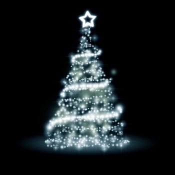 An image of a nice blue christmas tree of light