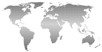 Stylized world map ,square dots.Vector.  Separate layers  