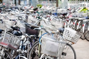 Bikes parking on a street in Ho Chi Minh