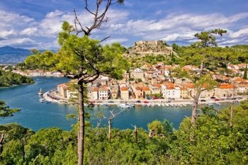 Fishermen town of Novigrad Dalmatinski colorful view, Croatia