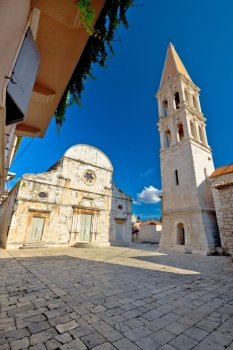Stari Grad on Hvar island church square view, Dalmatia, Croatia