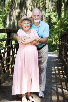 Portrait of happy senior couple on Florida vacation.  