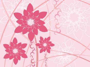 Abstract Stylized pink flowers background vector illustration.
