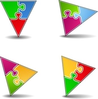 Abstract puzzle triangles