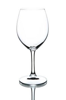 empty wineglass isolated