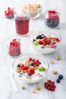 healthy breakfast with yogurt and granola