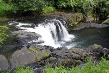 River and waterfall in Upolu island, Samoa