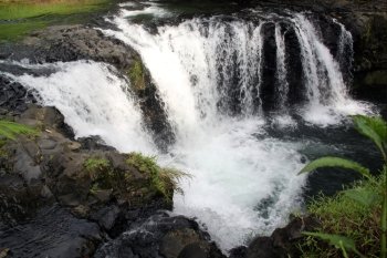 Waterfall and river in Upolu island, Samoa