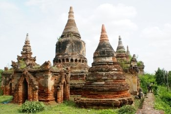 Brick stupas in Inwa, Mandalay, Myanmar                