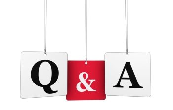 Questions and answers business web and Internet concept with q and a letters and sign on hanged tags isolated on white background.