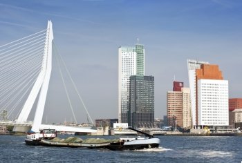 River transport on the Meuse in Rotterdam, the Netherlands