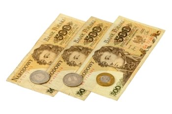Polish money isolated on white background
