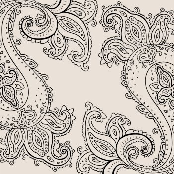 Paisley background. Hand Drawn ornament.  Vector illustration.