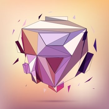 3D concept illustration. Vector Abstract geometric object.
