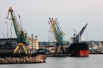 Evening at the Black Sea port of Sevastopol, Ukraine
