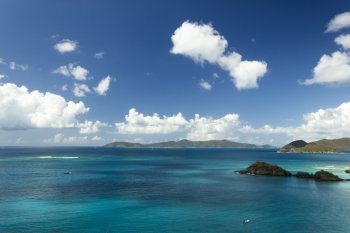 A scenery overlooking St. John Beach in the US Virgin Island.