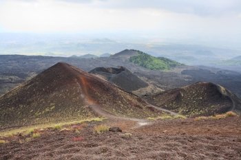 view on Etna craters, Sicily, Italy