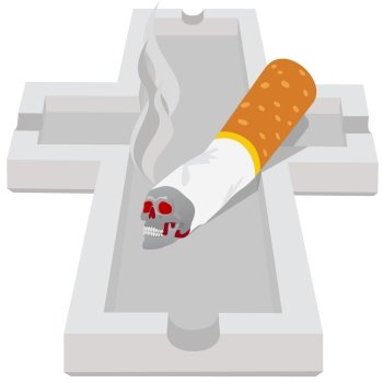 Ashtray with cigarette
