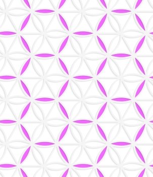 Seamless geometric background. Pattern with realistic shadow and cut out of paper effect.Colored.3D colored pink hexagonal grid.