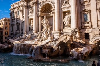 Fountain di Trevi - most famous Rome’s fountains in the world. Italy.