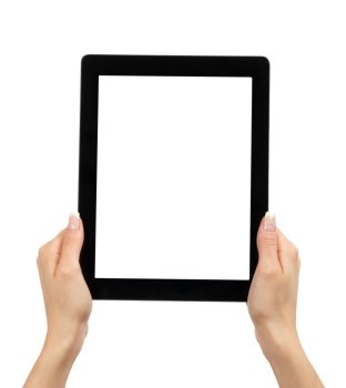  tablet computer. Isolated over white background.