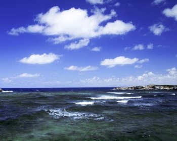 tropical sea under the blue sky