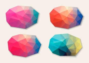 Polygon abstract banners. Vector.