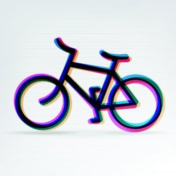 Colorful bicycle icon. Vector, EPS10