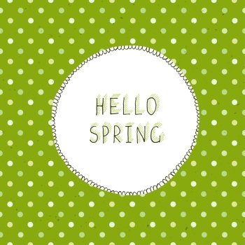 Easter label and Green Textured Polka Dot