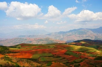 Field landscapes in Yunnan Province, southwest of China