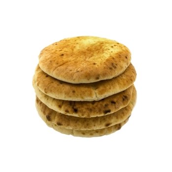 Pita bread isolated on a white background.