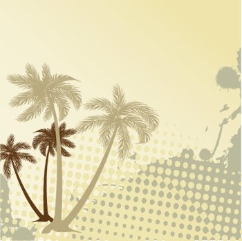 Summer background with grunge palms