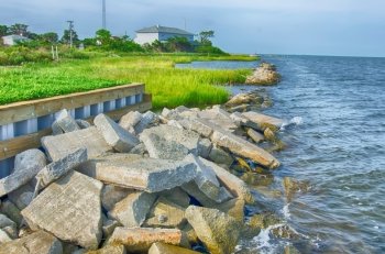 rocky banks on Ocracoke Island of North Carolina’s Outer Banks