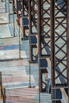 Bridge maintenance  with scaffolding  on site