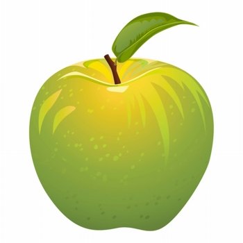 juicy green apple isolated on a white background