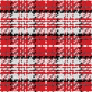 vector seamless pattern Scottish tartan, black, white and red