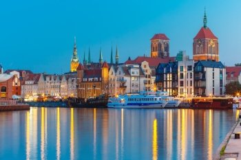 Old Town and Motlawa River in Gdansk, Poland