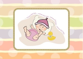 baby girl shower card, illustration in vector format