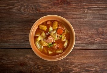 Sopa de Mondongo -  dish is from Latin America and the Caribbean.