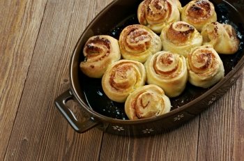  homemade pie -  sweet buns close up