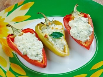 Peynirli biber sarmas? - peppers stuffed with cheese.Turkish cuisine