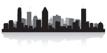 Montreal Canada city skyline silhouette vector illustration
