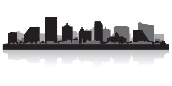 Atlantic city USA skyline silhouette vector illustration
