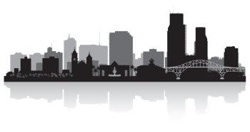 Corpus Christi Texas city skyline vector silhouette illustration