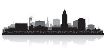 Lincoln Nebraska city skyline vector silhouette illustration